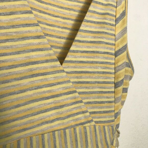 Anthropologie Testament Butter Yellow Striped Babydoll Sleeveless Top - Small - Picture 2 of 6